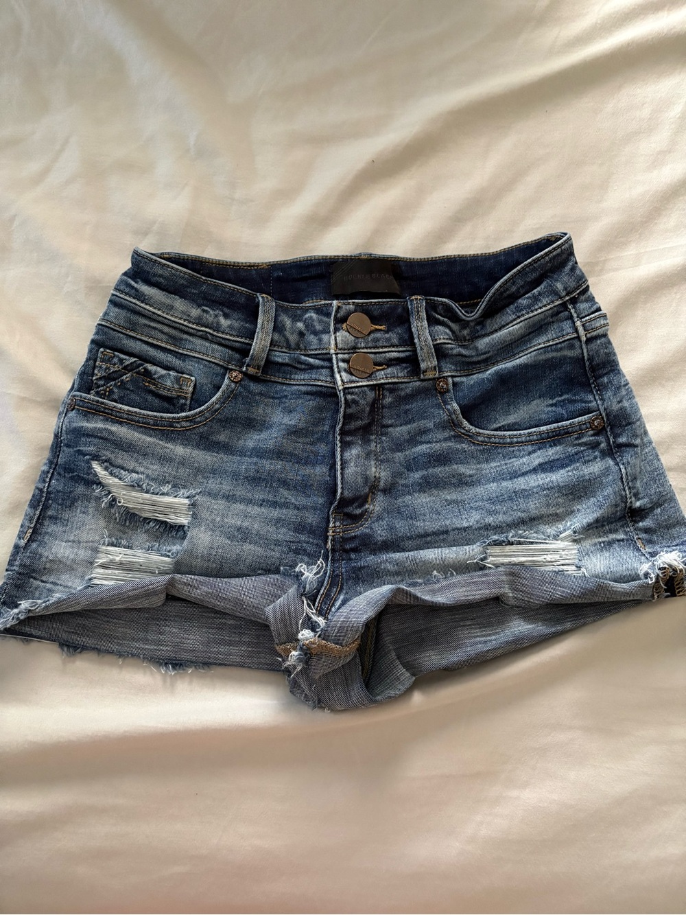 Buckle Black Jean Shorts